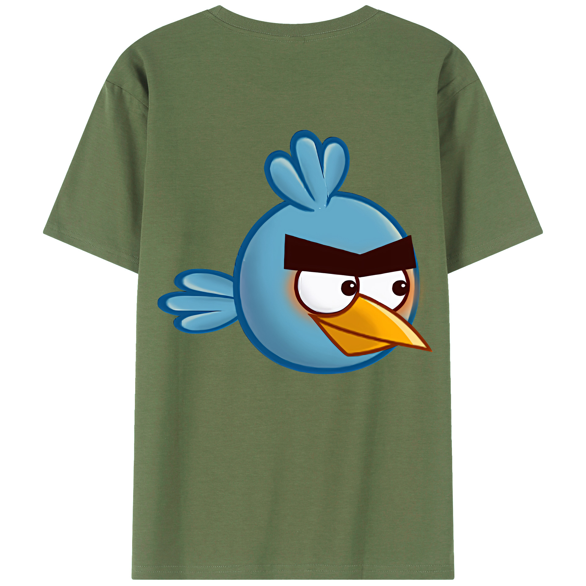 （画像用） Angry Birds アングリーバード 綿100％ メンズ半袖Tシャツ（バックプリント） 通気性